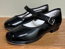 CAPEZIO SIZE 1M GIRLS' EASY STRAP BLACK TAP SHOES