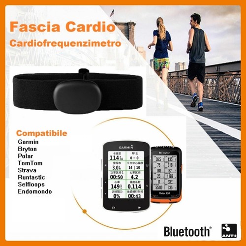 COOSPO H808S Fascia Cardio Cardiofrequenzimetro Fascia Toracica Bluetooth/ ANT+, Sensore di Frequenza Cardiaca Impermeabile IP67 Compatibile con CoospoRide/ wahoo fitness/ strava/ Pulsoid