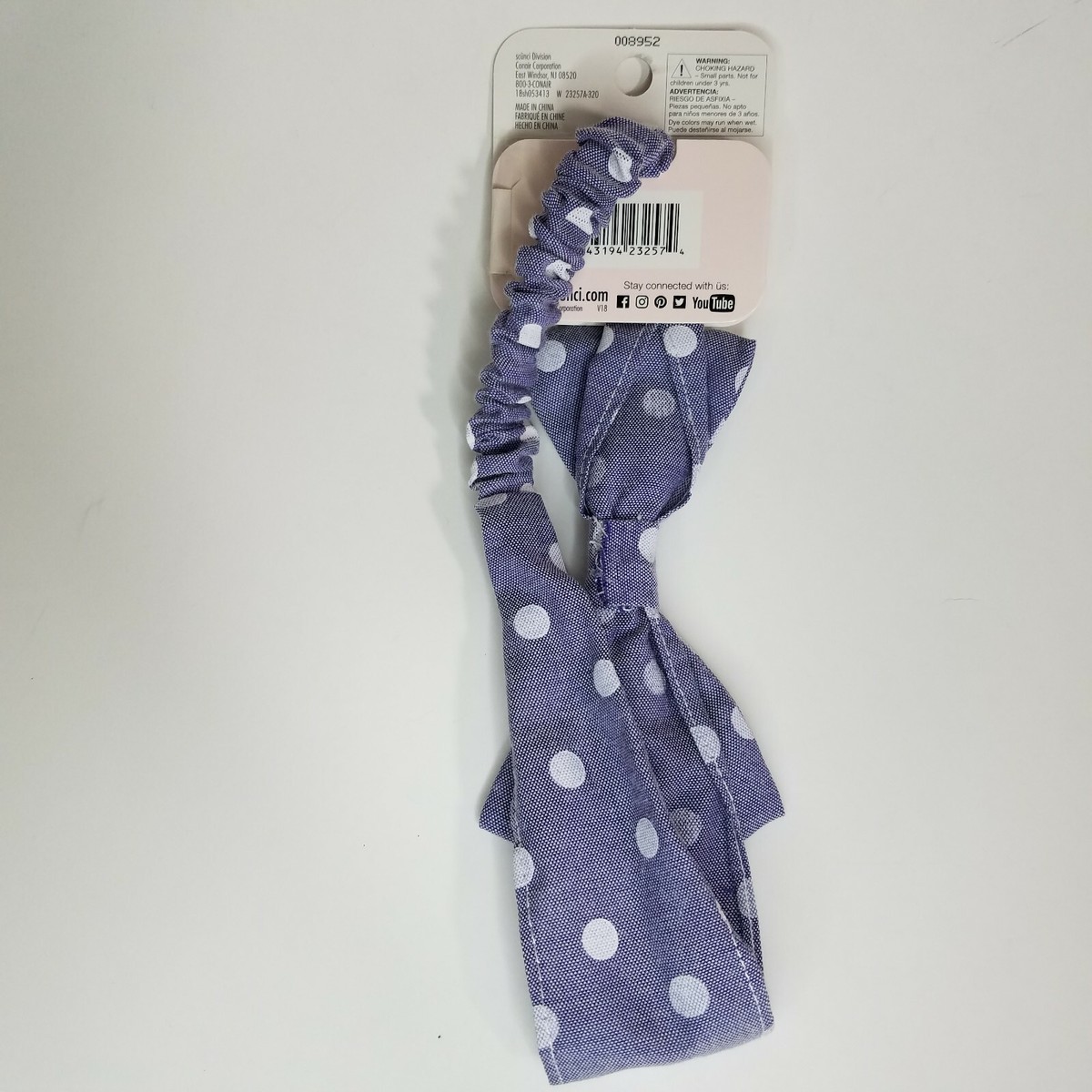 Scunci Bow Stretchy Hair Band Head Wrap #23257 Packaging May Vary