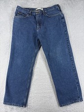 VINTAGE Lee Pants Adult 38 Blue Denim Jeans Straight Leg Cotton Med Wash 36x29