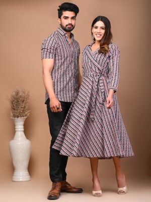 Handmade Lovers Couple Matching Outfits Men & Women V-Neck Printed Designed  | eBay