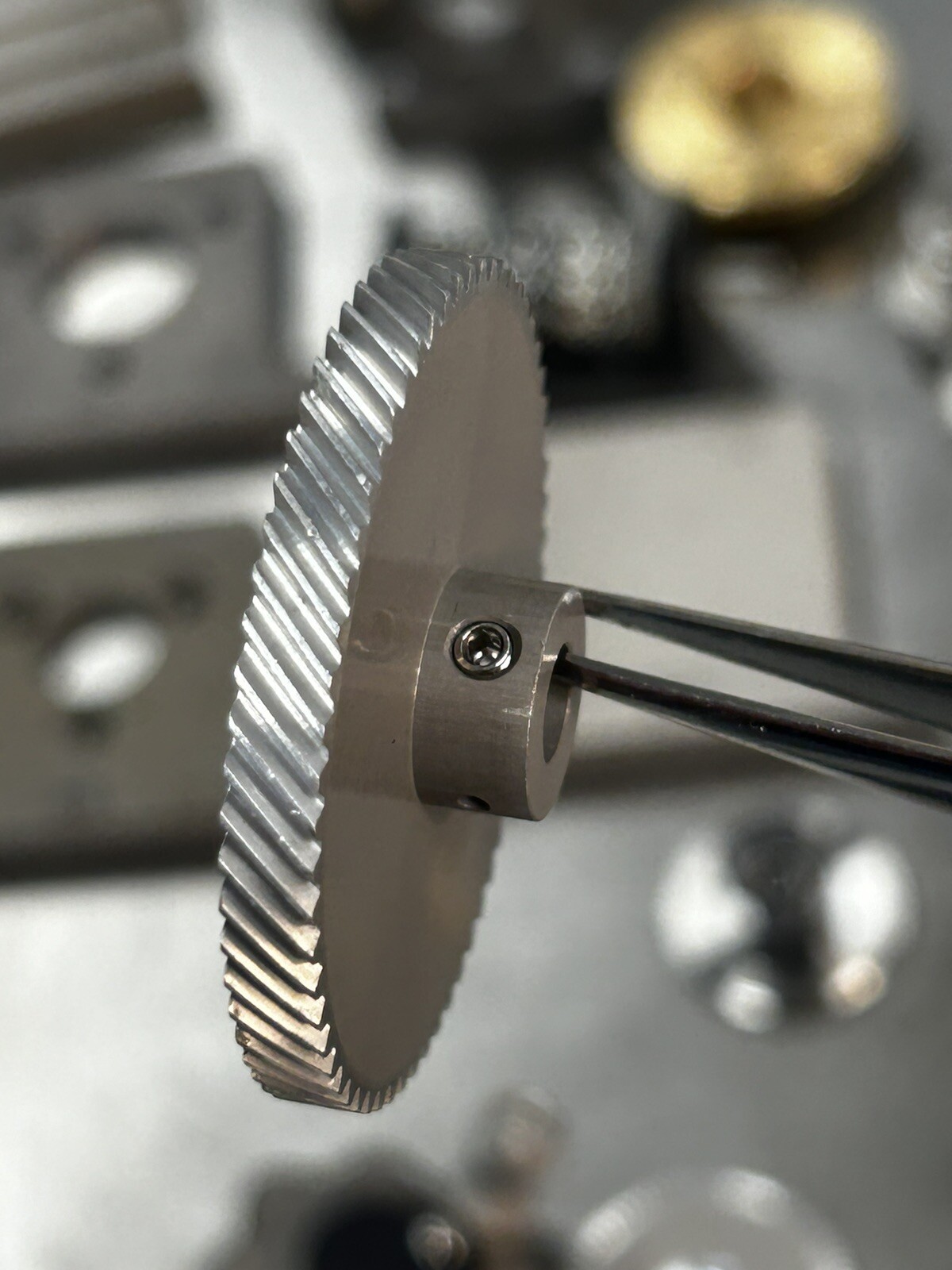 QTY 1 PIC DESIGN 48 PITCH 60 TEETH ALUMINUM HELICAL GEAR 1/4” BORE 45 DEG R.H.