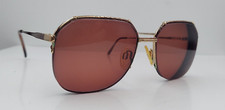 Vintage Safilo Gold Square Half-Rim Metal Sunglasses Italy FRAMES ONLY