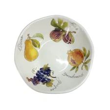 Effetti D'arte Fruit Serving Bowl Italy Round 12" figs pear grapes pomegranate