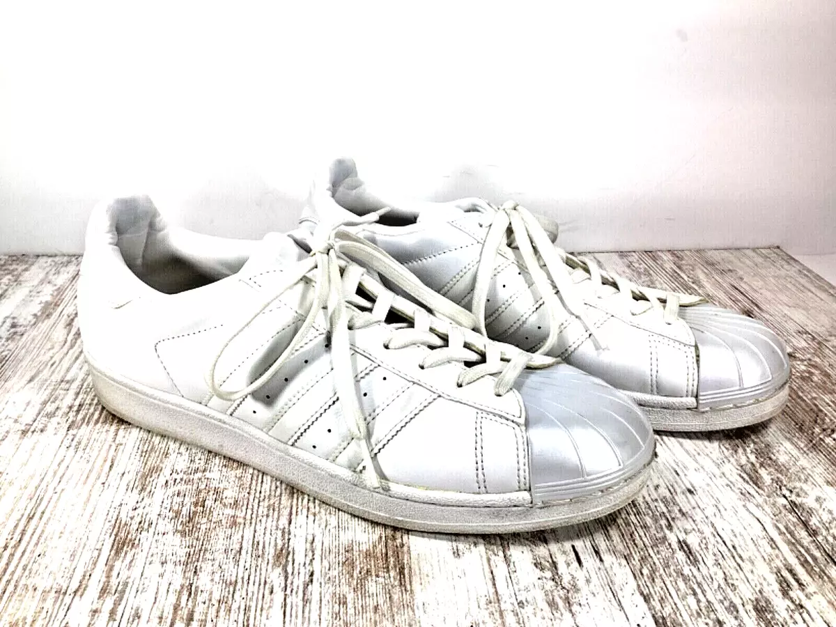 Adidas Superstar Toe Bright White Sneakers Shoes 10 | eBay