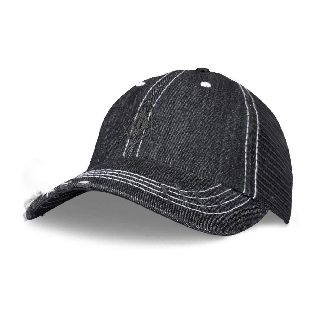 Denim Jean Baseball Cap Mason Gray Thread Cotton