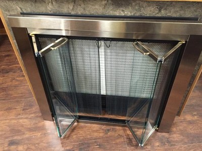 Portland Willamette Contemporary Bi Fold Fireplace Door Antique
