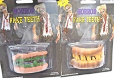 Lot of 2 Horror Zombie Dracula Vampire Werewolf Fake Teeth Halloween Cosplay