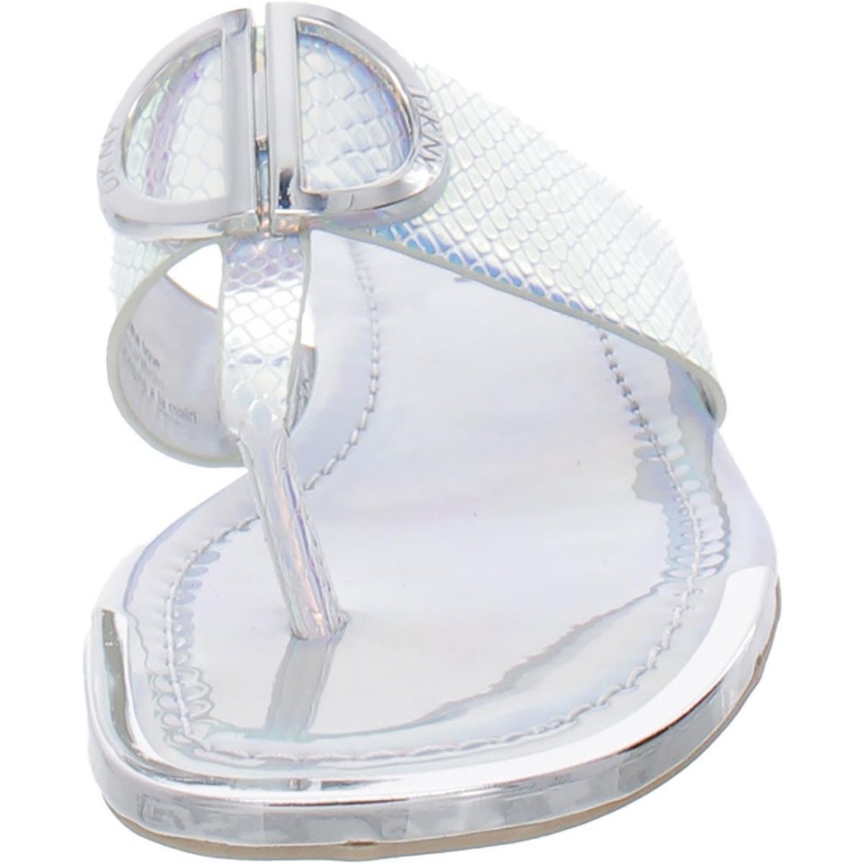 DKNY Womens HALCOTT Metallic Thong Slide Sandals Shoes 6 Medium (B,M