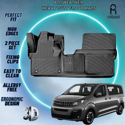 Custom Floor Mats Fits Opel Zafira Life 2019-2023 TPE Rubber All Weather Liners