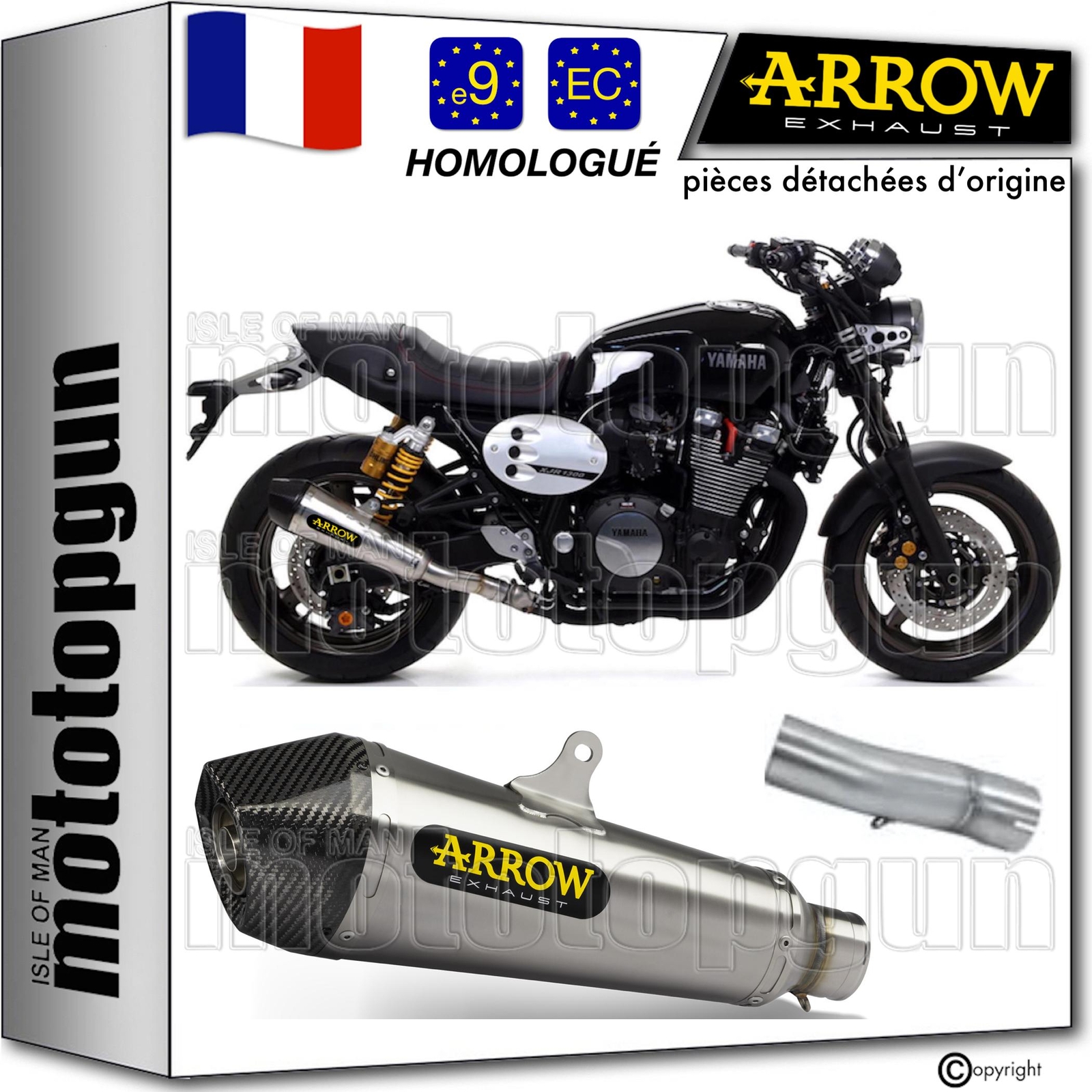 Pot echappement Arrow X-Kone Yamaha XJR 1300 2014 silencieux homologue open c moto