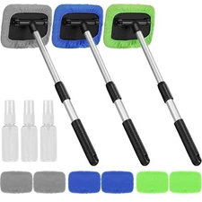 Beieverluck 3 Pieces Car Windshield Cleaner Tool Inside Microfiber Car Window...