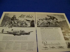 1956 BEECHCRAFT SUPER 18 "ALL THIS AND BUSINESS TOO!"...2-PAGE SALES AD (57JJ)