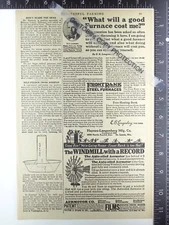 1924 ADVERTISING for Aermotor Co windmill & Front Rank Steel Furnaces Langenberg