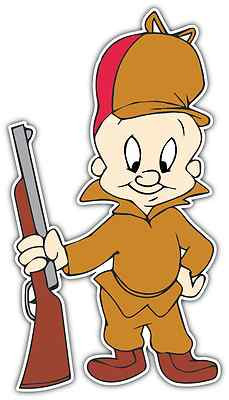 Elmer Fudd Bugs Bunny Kids Cartoon Car Bumper Window Locker Sticker Decal 3''X5''