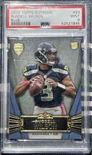 ?Russell Wilson 2012 Topps Supreme BLUE #10/96 PSA 9 MINT Rookie Card?. rookie card picture
