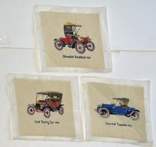 Paragon Antique Car Paragon Completed Needlepoint Unframed Lot of 3 - See Desc 