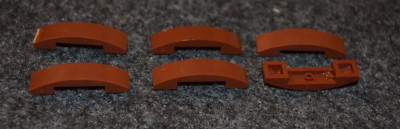(6) 1x4 Reddish Brown Rounded Both Ends Bow Tile Bricks ~ New Lego Parts ~