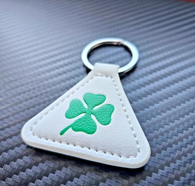 Alfa Romeo Leather Key Ring Quadrifoglio Green White Four Leaf Clover Giulietta