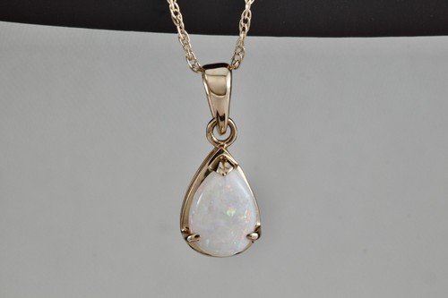 14K Gold Träne Opal 1/2" Anhänger 18 Zoll Kette Halskette - Bild 4 von 10