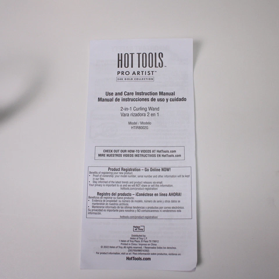 HOT TOOLS Pro Artist 24K Gold Collection 2 In 1 Curling Iron Long Lasting Curls - Image 4 of 4