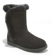 Cat  Jack Big Girls' Black Microsuede Hadlee Faux Shearling Fur Winter Boots