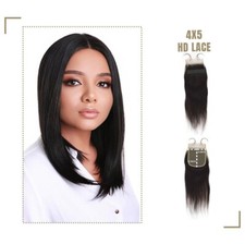 4X5" Closure Straight 10" Natural 100 Human Hair Extensions