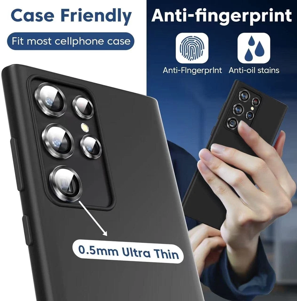 For Samsung Galaxy S23 Ultra S23 Plus Metal Rings Camera Lens Protector Cover - Image 4 of 4