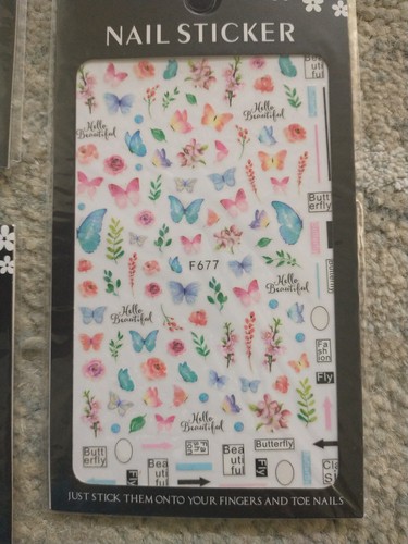 Lot of 10 - 3D Nail Sticker Decal Nail Art Adhesive DIY Design Decor Waterproof - Picture 10 of 12