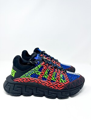 Versace Men's Trigeca Sneakers Nero/Saphire/Green 42
