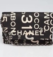 CHANEL Black 31 Rue Cambon Print Canvas WOC Clutch Bag preowned