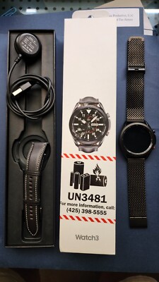 Samsung Galaxy Watch3 SM-R845 45mm Stainless Steel Case with Leather Strap/bonus
