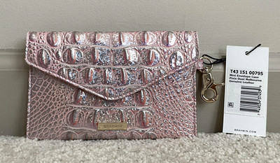 Brahmin Melbourne Mini Envelope Case Card Wallet PIXIE DUST Pink Iridescent NWT