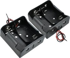 SDTC Tech 2-Pack 2 Slot D Cell Battery Holder 3V D Size Battery Case Box with Wi