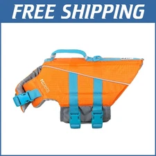 Ultra-Buoyant Adjustable Dog Life Vest in Orange/Teal - XX-Small Comfort Fit
