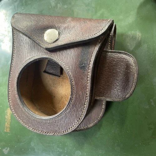 ANTIQUE GOLIATH POCKET WATCH HOLDER Leather Carriage Motoring Military ?