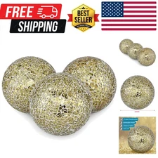 4" Decorative Orbs, Mosaic Sphere Balls, Centerpiece Balls for Bowls, Vases, ...