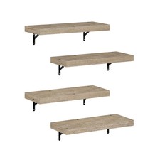 TANNA 22-Inch Wall Mounted Floating Display Shelves in Natural Set of 4