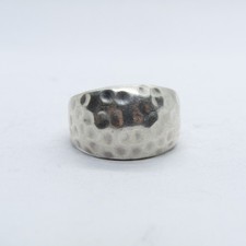 Sterling Silver 925 Hammered Dome Thick to Thin Ring Size 8.5 K8001