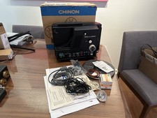 Chinon Sound 7500 MV Super 8 8mm Movie Projector Black wBox Manuals Reel Cords