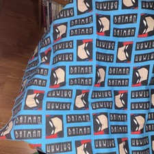 Batman Superhero Print Fabric Blue Black Beige Red Cartoon Pattern
