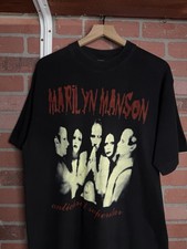 Vintage 90  s Marilyn Manson Band T-Shirt Rare Euro Tee Size XLarge