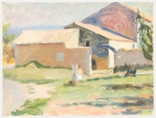 Pauline Plummer (b.1933) - 20th Century Oil, Painting at the Farm