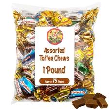 Toffee Candy Assorted - 1 Pound Bulk Chews, Toffee Candy Individually Wrapped...