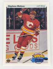 1990-91 Upper Deck Hockey Young Guns Stephane Matteau RC #535 Calgary Flames NHL