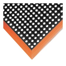 NOTRAX 549S3840OB Drainage Mat,Black wOrngBrdr,3ft2"x3ft4" 4YJ16