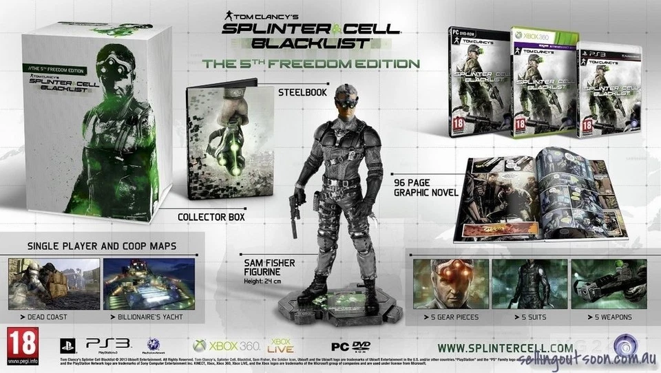 Splinter Cell Blacklist PC *NEW *RARE AUSSIE 5th Freedom Collectors Edition HUGE - Image 2 of 4
