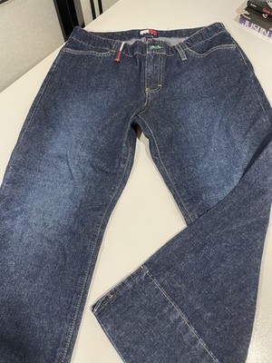Vtg Y2K Tommy Jeans Blue Pedal Pushers Size 9 Luy Luy Flag Badge Women's Capris 