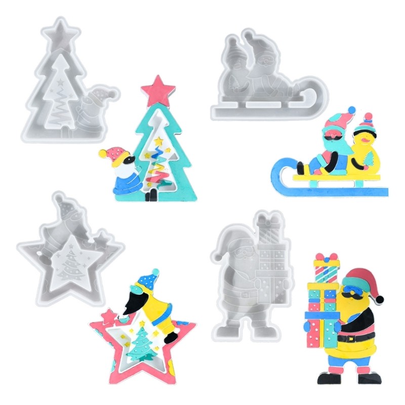 Christmas Themed Epoxy Resin Silicone Molds for DIY Crafting