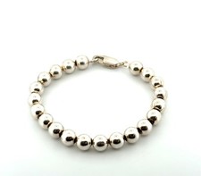 6.75  x 8mm Ball Beaded Bracelet 925 Sterling Silver 19g